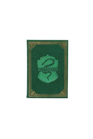 Libreta Slytherin Tapa Dura Amarilla Con Bordes Rayados Harry Potter