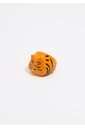 anillo figura de tigre esmaltado