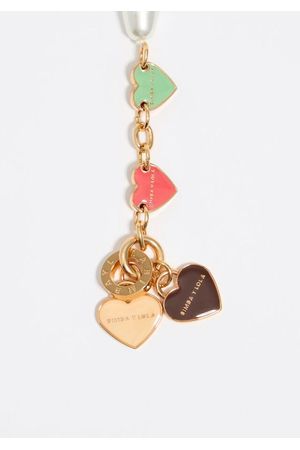 pulsera logos corazón cadena y perlas