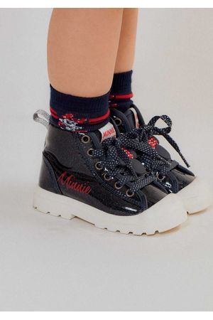 Botas Biker con Purpurina Minnie