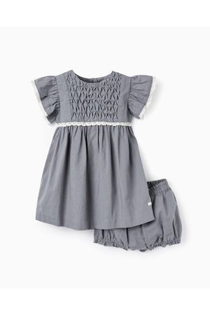 Vestido de Algodón con Encaje con Cubrepañales