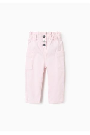 Pantalón de Sarga con Bolsillos Cargo 'Paperbag'