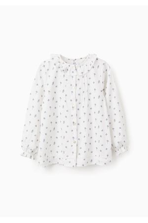 Camisa floral en sarga fina