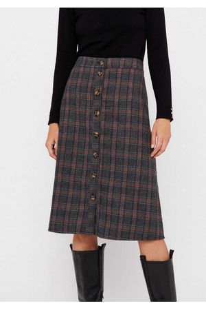 Falda midi de cuadros