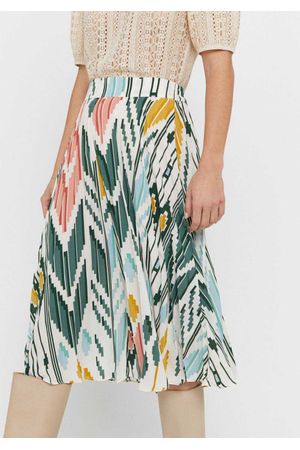 Falda midi estampada plisada