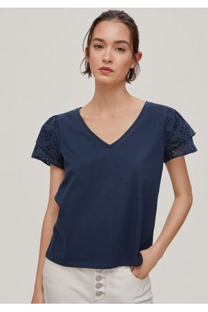 Camiseta lisa manga corta calado