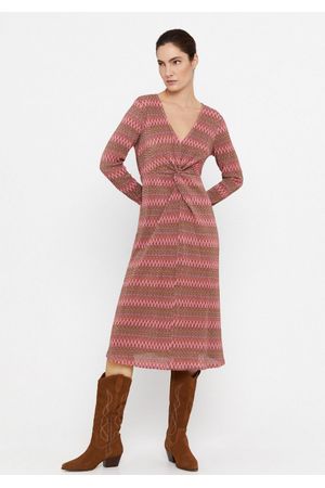 Vestido estructura plisada multicolor