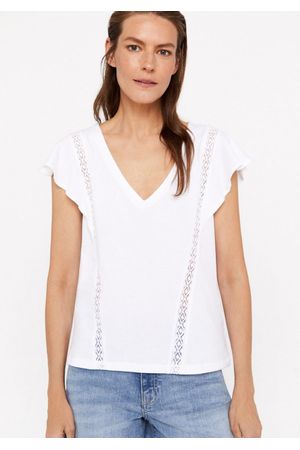 Camiseta pico volante cinta rústica