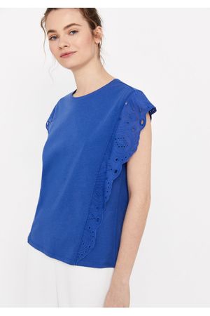 Camiseta combinada bordado inglés