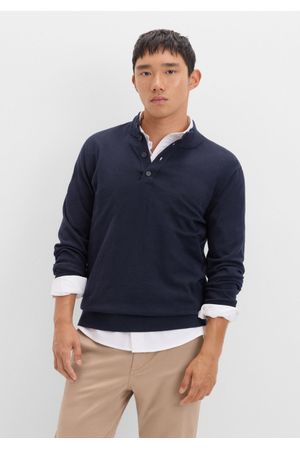 Jersey algodón cashmere cuello alto botones