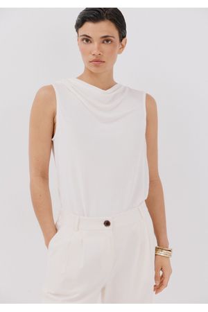 Top punto drapeado satinado