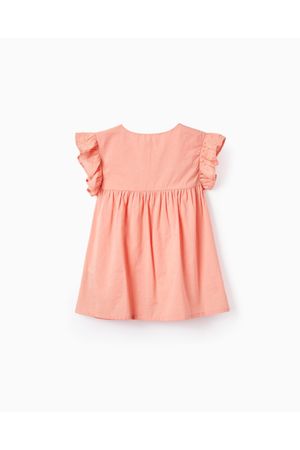 Blusa de Algodón con Bordados y Volantes