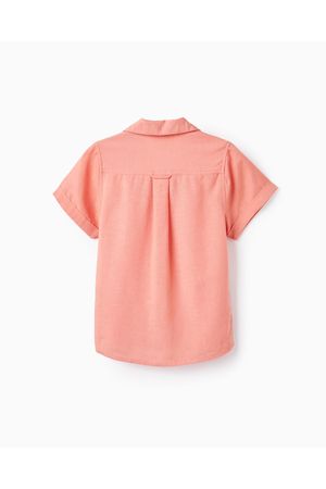 Camisa de Manga Corta con Lino