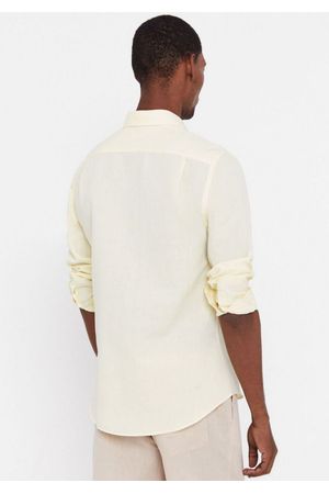 Camisa lisa lino algodón