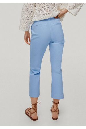 Pantalón vaquero botones straight fit cropped