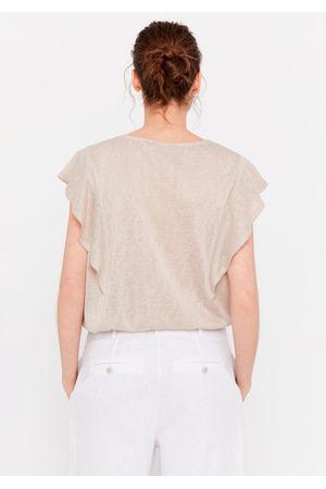 Camiseta efecto lino volante