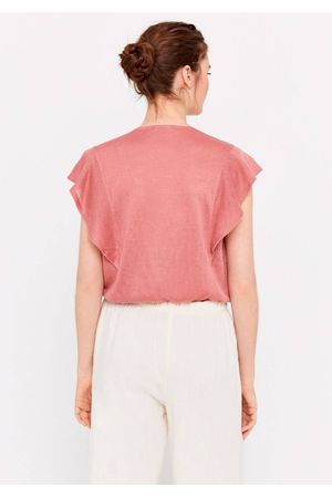 Camiseta efecto lino volante