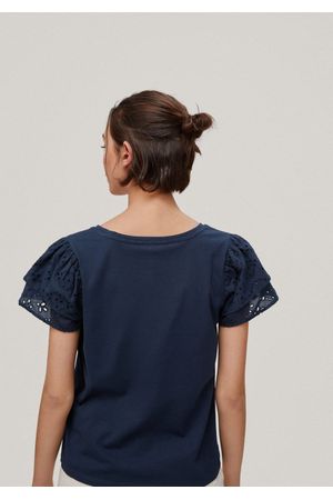 Camiseta lisa manga corta calado