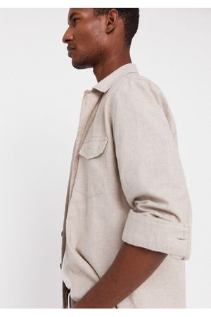 Sobrecamisa pata de gallo algodón lino