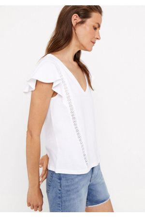 Camiseta pico volante cinta rústica