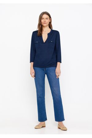 Camiseta mao efecto lino