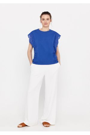 Camiseta combinada bordado inglés