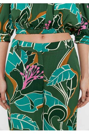 Pantalón estampado tropical