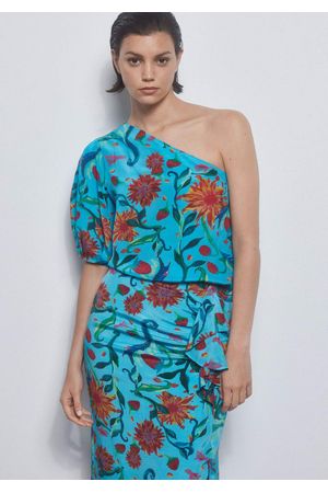 Top asimétrico estampado