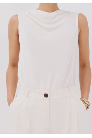 Top punto drapeado satinado