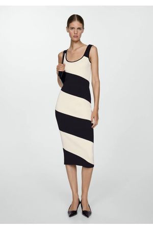 Vestido punto midi rayas