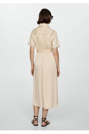 Vestido camisero satinado