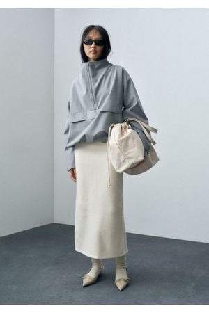 Falda midi mezcla lana