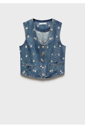 Chaleco crop bordado flores