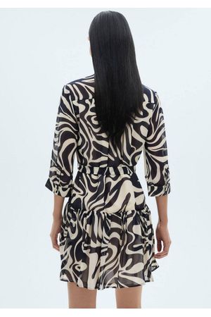 Vestido estampado volantes