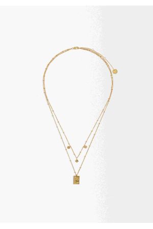 Parfois Collar Doble Con Medalla - Plata De Ley 925