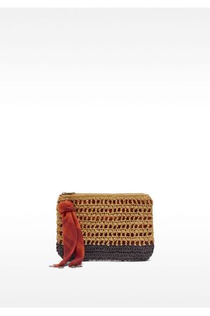 Parfois Bolso de mano de efecto rafia con colgante