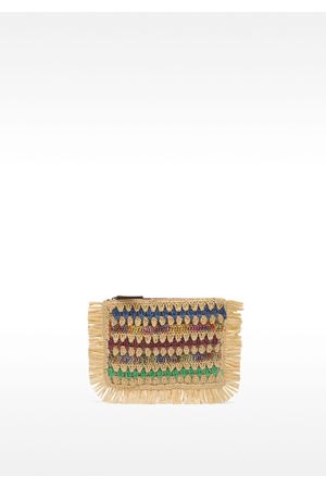 Parfois Bolso de mano multicolor con efecto rafia