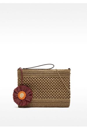 Parfois Bolso de mano sobre efecto rafia