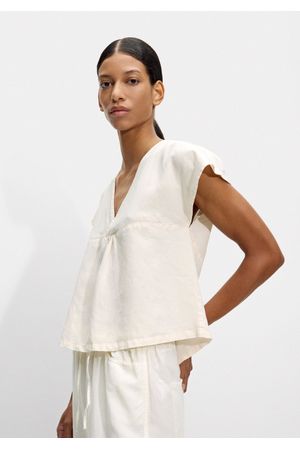 Parfois Top Con Lino Y Espalda En Pico