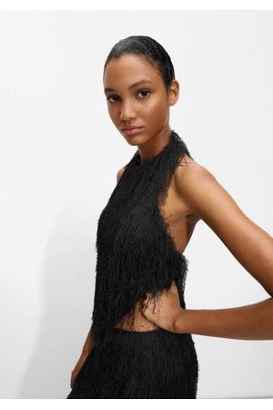 Parfois Top Halter Efecto Pelo