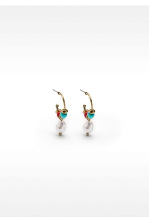 Parfois Zarcillo de Aro multicolor con perla