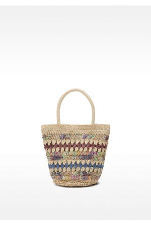 Parfois Cartera de mano con bandolera efecto rafia