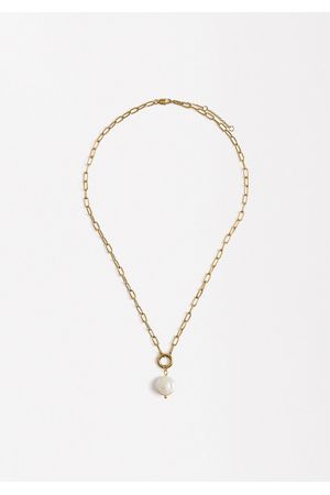 Parfois Collar con Eslabones Y Perlas de Agua Dulce