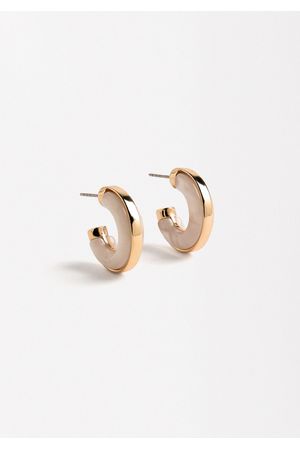 Parfois Zarcillos Perlados con Borde Metálico