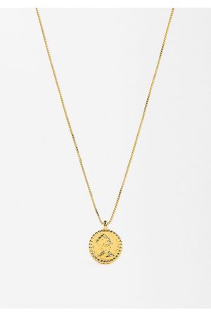 Parfois Collar Corto Medalla Baño Oro 18k