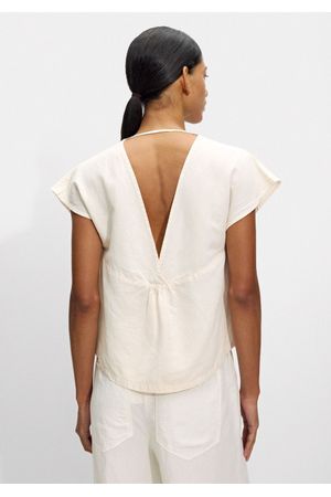 Parfois Top Con Lino Y Espalda En Pico