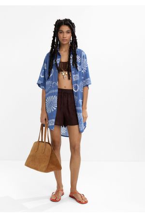 Parfois Vestido camisero corto estampado