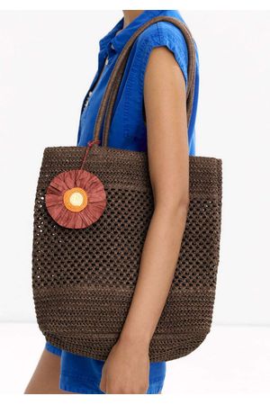 Parfois Bolso shopper de efecto rafia con colgante