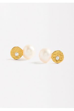 Parfois Zarcillos Cortos con Perlas de Agua Dulce Y Circonitas