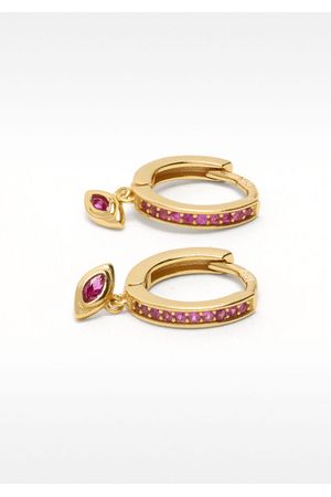 Parfois Zarcillos de aros con circonias - plata de ley 925